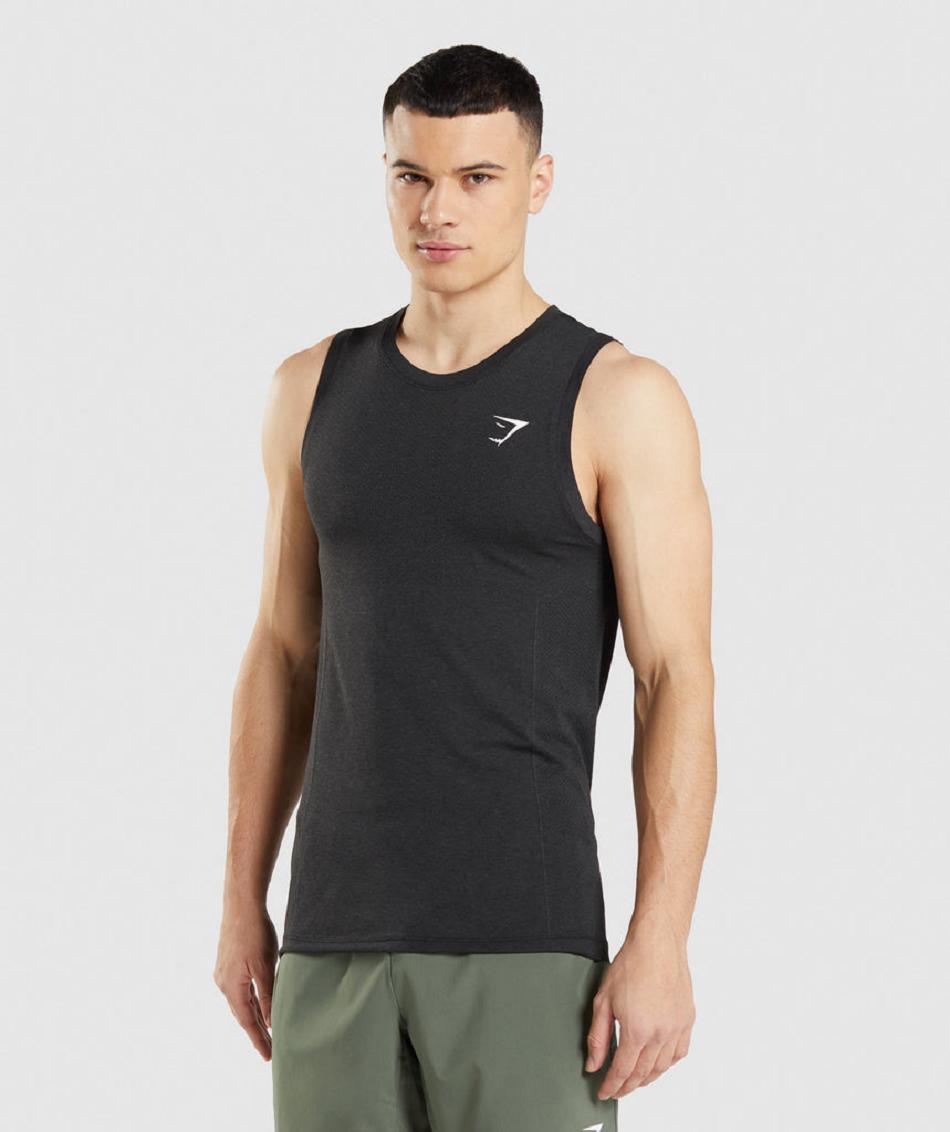 Camiseta Tirantes Gymshark Vital Seamless Light Hombre Negras | CO 3188OKI